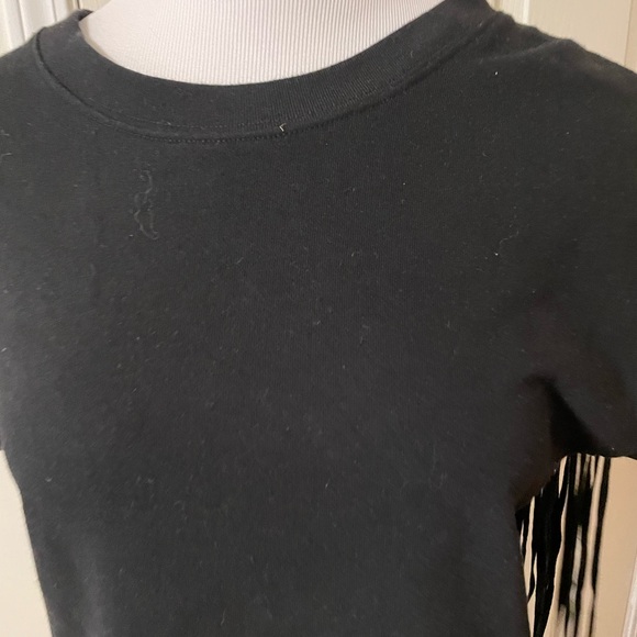 BLK DNM top with fringe at back - Picture 2 of 6